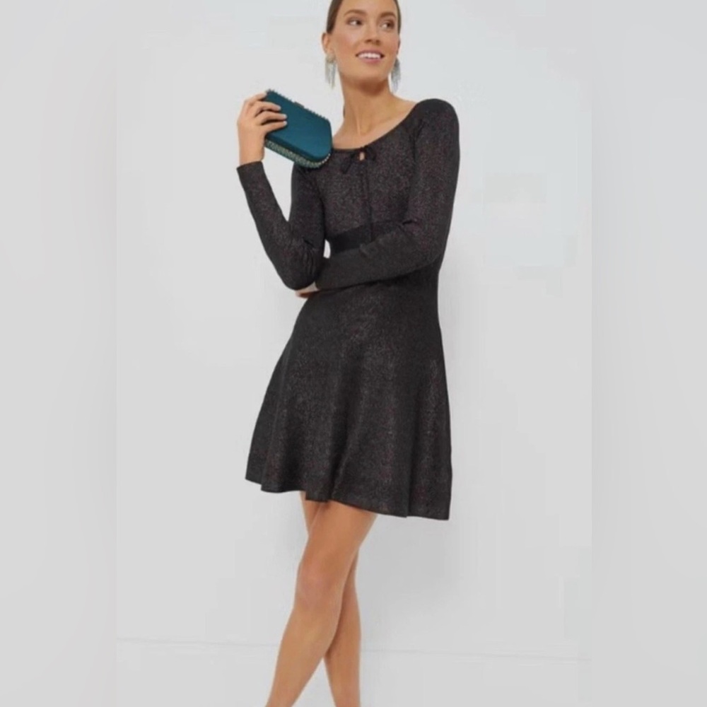Tuckernuck Hyacinth House Black Shimmer Selena Mini Dress